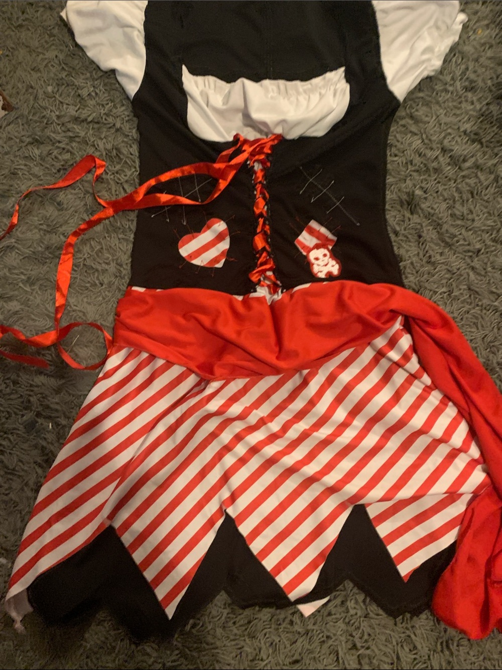 Girls Black, Red & White Pirate Costume Dress - Picture 3 of 4
